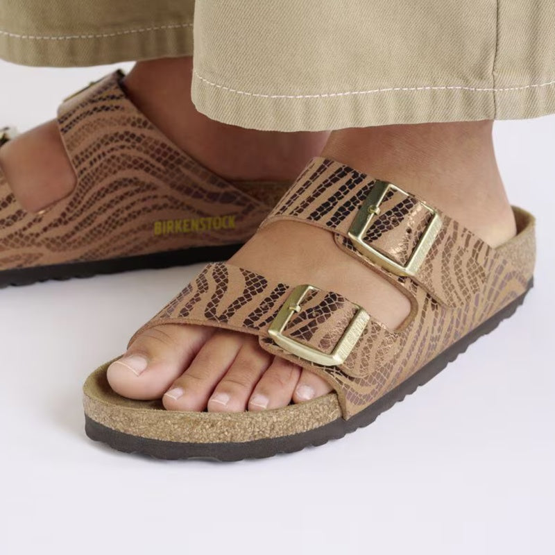 Birkenstock Arizona Zebra Pecan Sandal Dame Brun