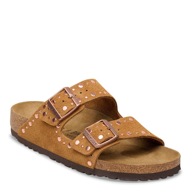 Birkenstock arizona Rivet Suede Leather Mink Sandal Smutter Dame Brun