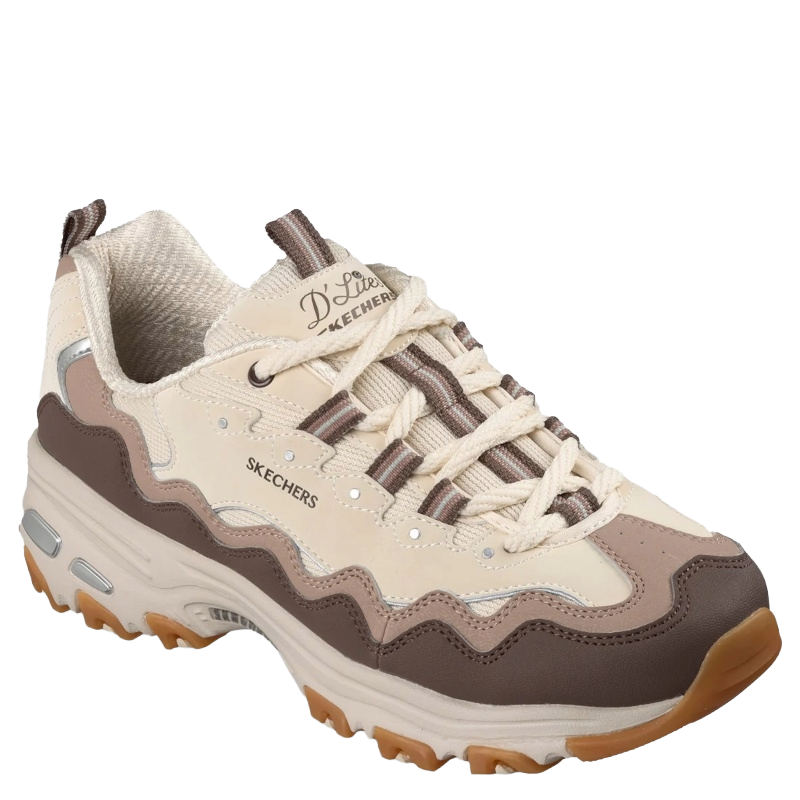 Skechers D'Lites Vintage Wave Sneaker Dame Brun