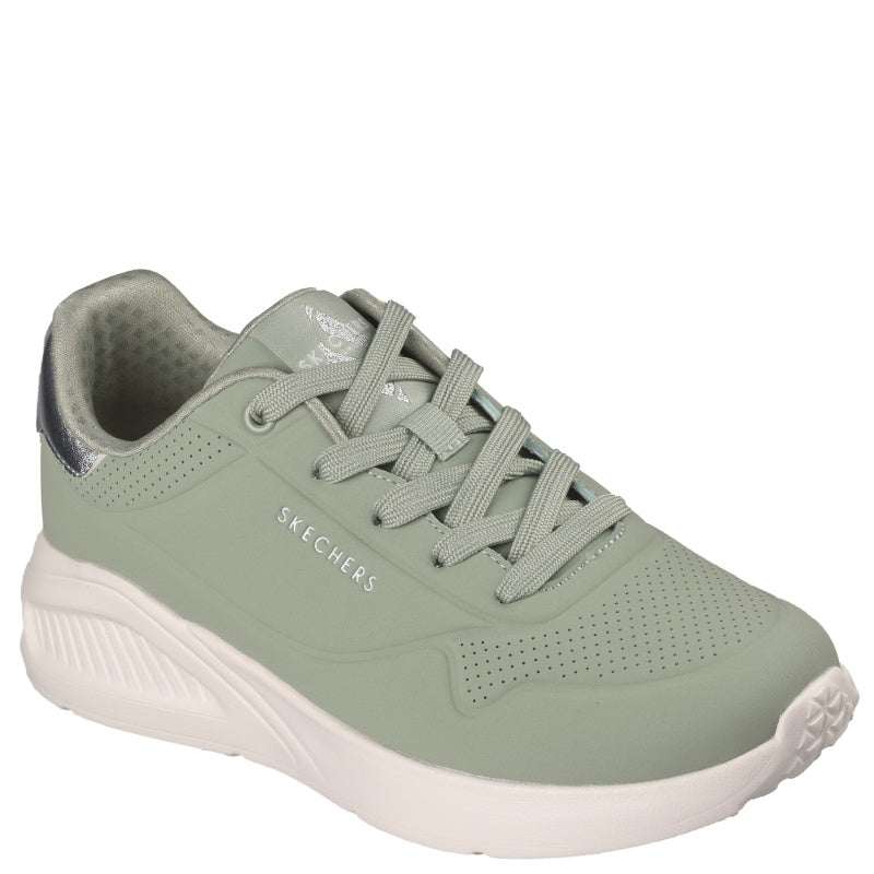 Skechers Uno Lite Shimmer Along Sneaker Dame Grøn