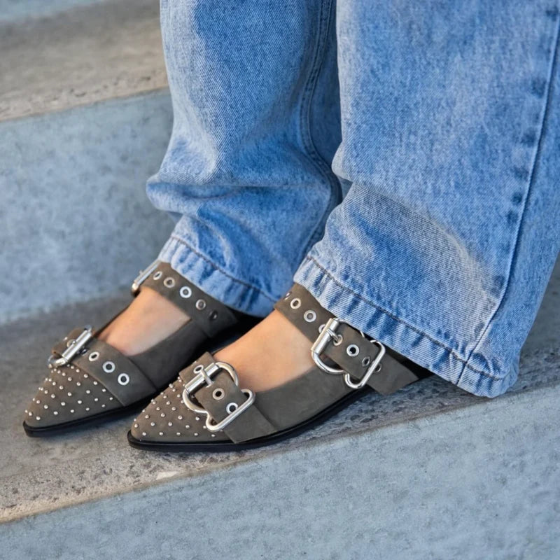 Copenhagen Shoes Future vibes suede Ballerina Dame Grå