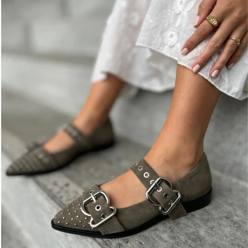 Copenhagen Shoes Future vibes suede Ballerina Dame Grå