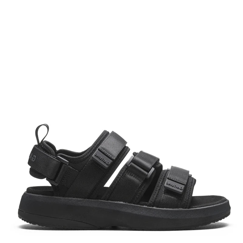 GAITLINE SANDAL I SORT, MED JUSTERBARE VELCRO STROPPER OVER FODEN, SAMT I HÆLEN. EN DEJLIG OG BEHAGELIG SANDAL AT GÅ I.