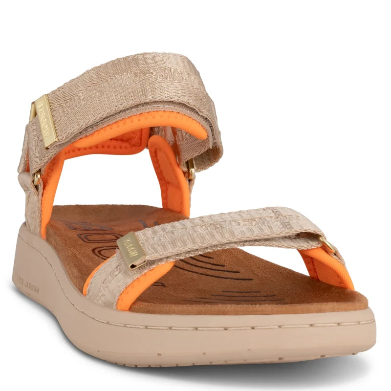 Woden Line Herritage Coffee Cream Sandal Dame Beige