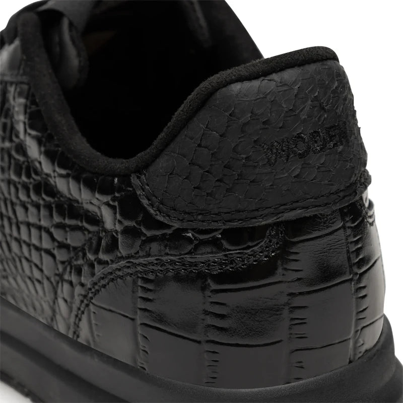Woden Nora Natural soft croco sneaker dame sort