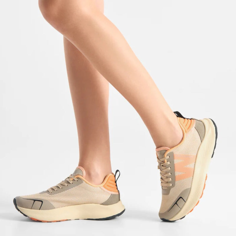 Woden Sabine Coffee Cream/Tiger Sneaker Dame Beige
