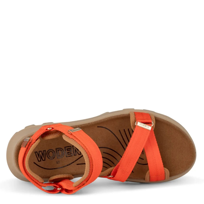 Woden Sandie Tiger sandal dame orange