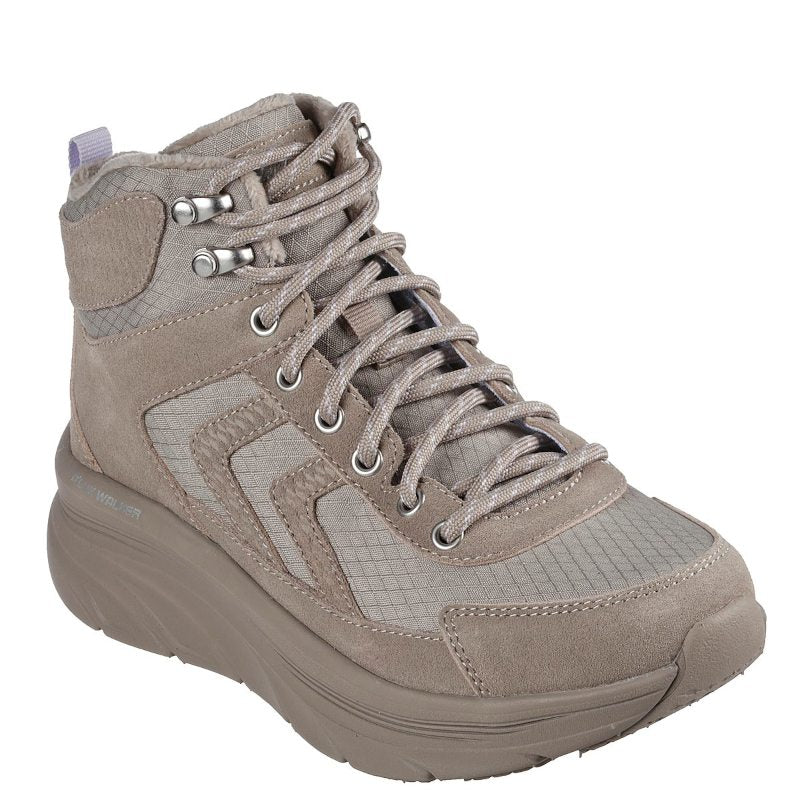 Taupe vandrestøvle med Relaxed Fit®, åndbar ruskind/mesh-overdel og fleksibel ydersål – komfortabel og alsidig til hverdag og udendørs brug.