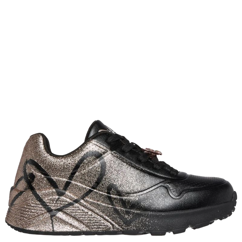 Skechers JGoldcrown: Uno Lite Heartdust Forever Sneaker Børn Sort Glimmer