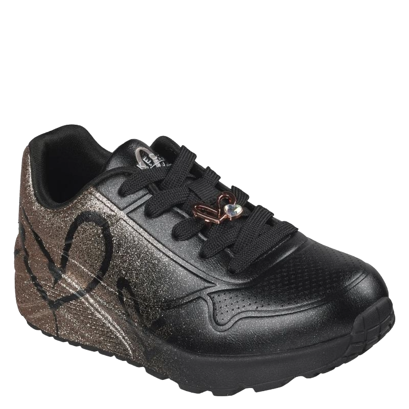 Skechers JGoldcrown: Uno Lite Heartdust Forever Sneaker Børn Sort Glimmer
