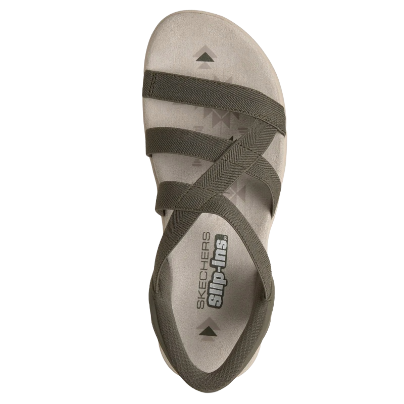 Skechers Slip-Ins: Reggae Slim Stretch Flex Sandal Dame Grøn
