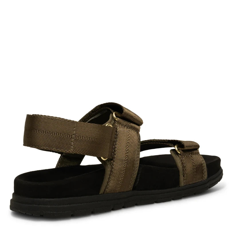 Woden Louisa Dark Olive dame sandal grøn