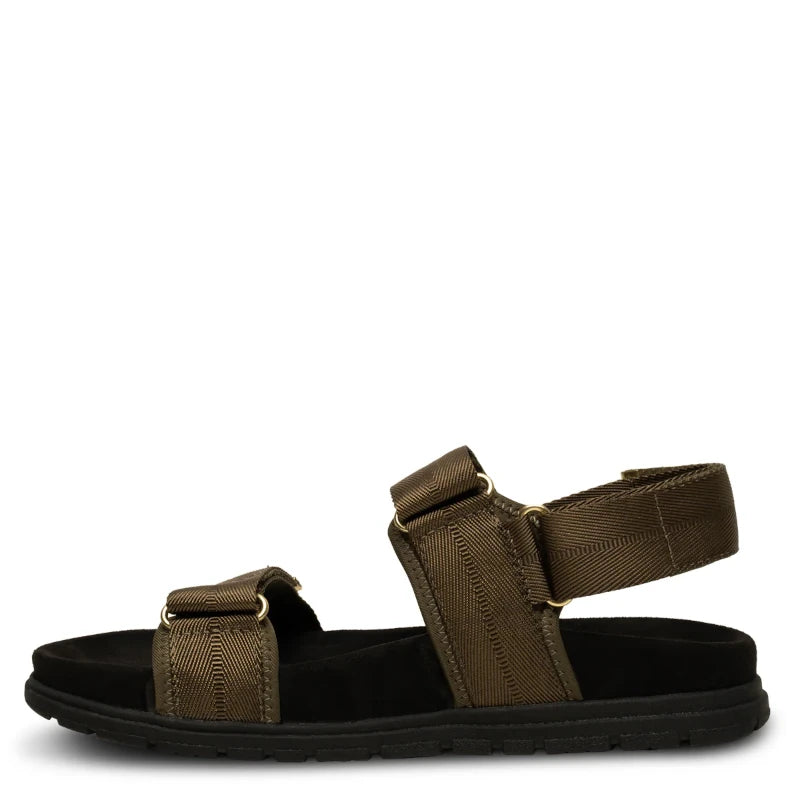 Woden Louisa Dark Olive dame sandal grøn