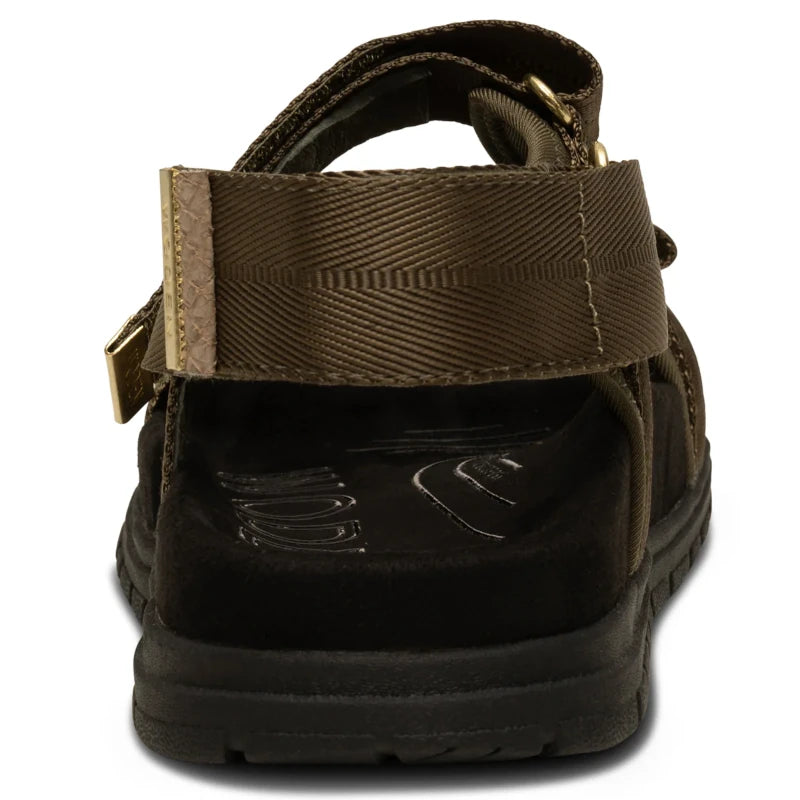 Woden Louisa Dark Olive dame sandal grøn