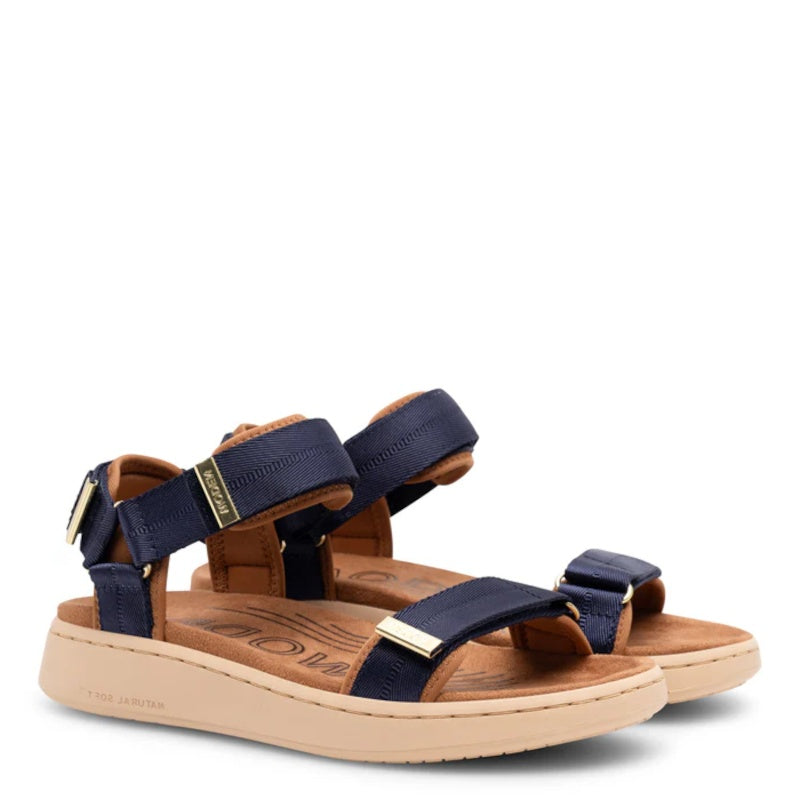 Woden Line Navy Sandal Dame Blå