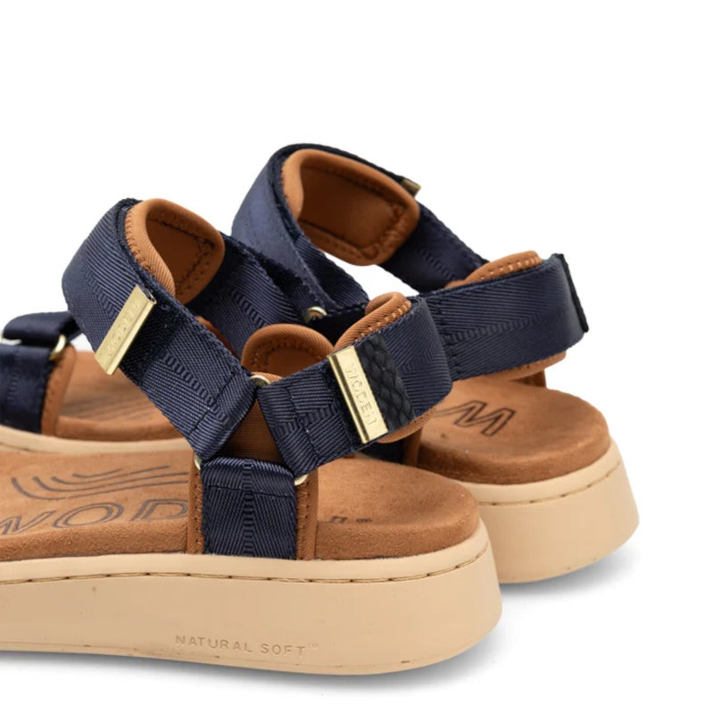Woden Line Navy Sandal Dame Blå