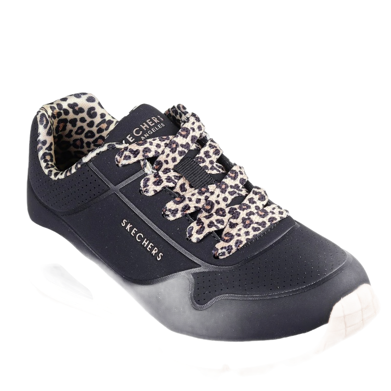 Skechers Uno Gen - Leopard chic sneaker børn sort