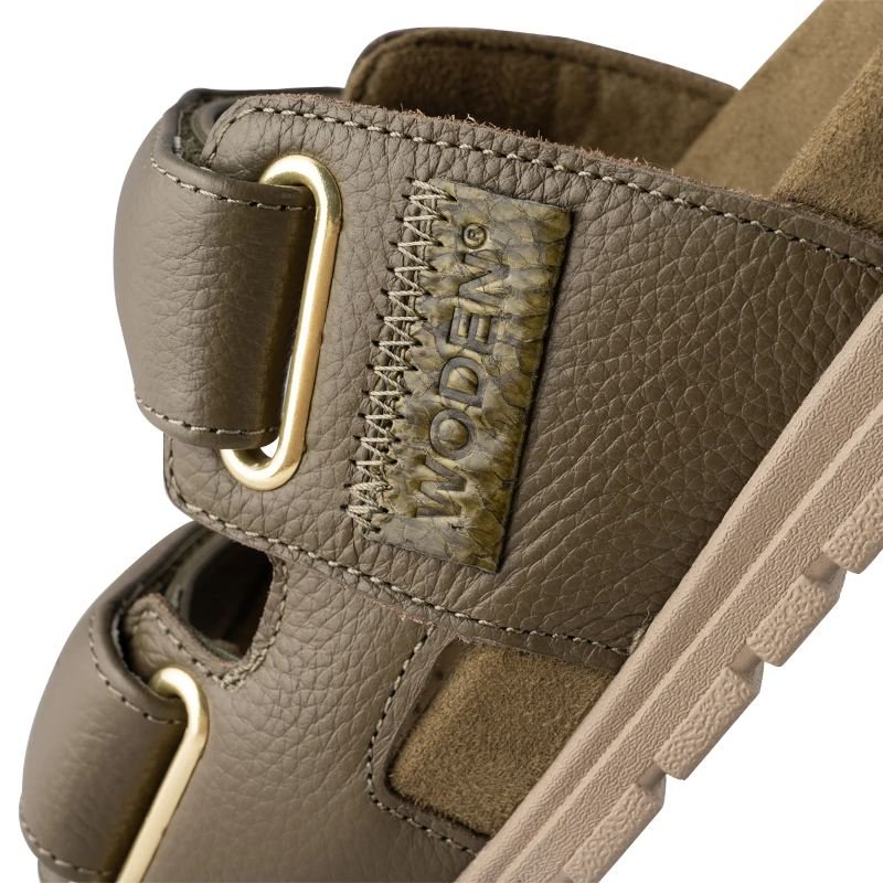 Woden Lisa Leather Sandal Dame Grøn