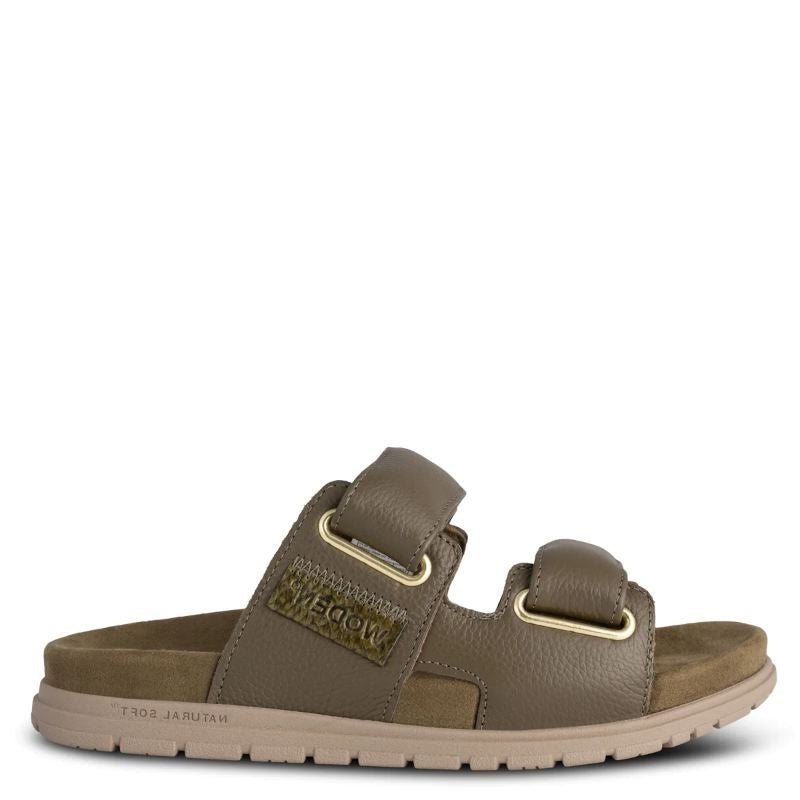 Woden Lisa Leather Sandal Dame Grøn