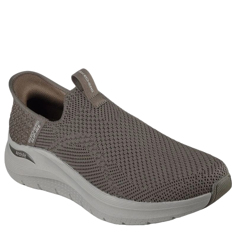 skechers slip-ins sneakers til den smarte herre, i en skøn oliven grøn farve. Skoen har en memory foam indersål. behagelig og fleksibel sko at bevæge sig i.