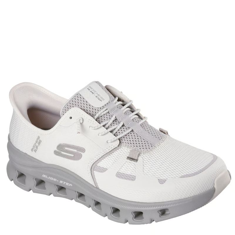 skechers slip-ins sneakers med elastik snørre, en let og luftig sko, et spoty look. designet til aktivitet samt god komfort.