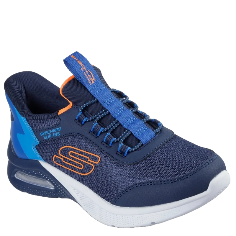 skechers slip-ins trendy sneakers i blå med memory foam sål. disignet til leg og med en super komfort.