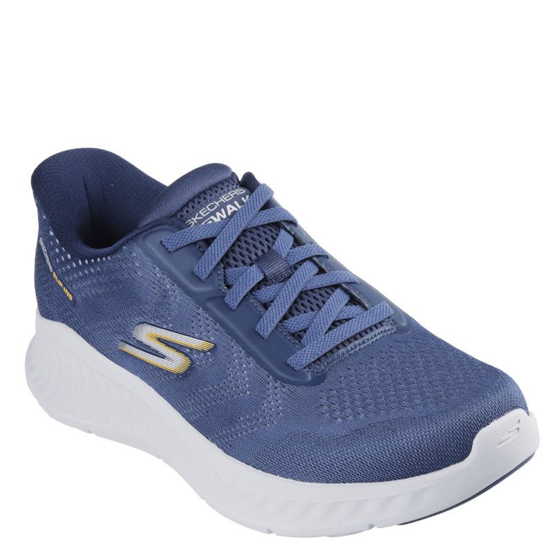 Skechers slip-ins sneakers i en fin blå farve.
Skoen er med elastik snørre, samt mesh overdel.
Skoen har både komfort og en stillede sneakers at bære.