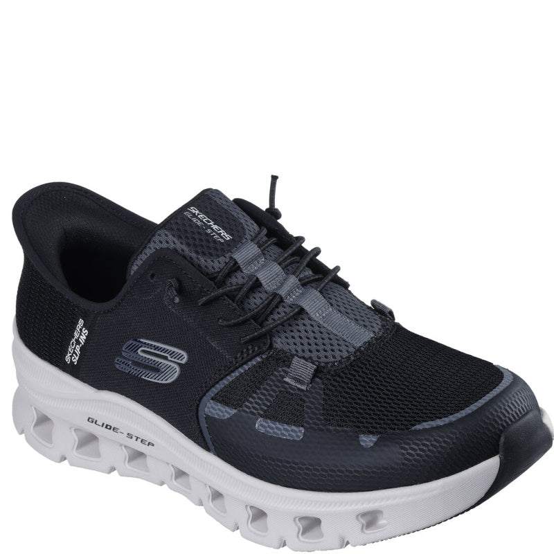 skechers slip-ins sneakers i sort til dame.
Skoen er med elastik snørre. en skøn sko med super behagelig komfort og bevægelighed.