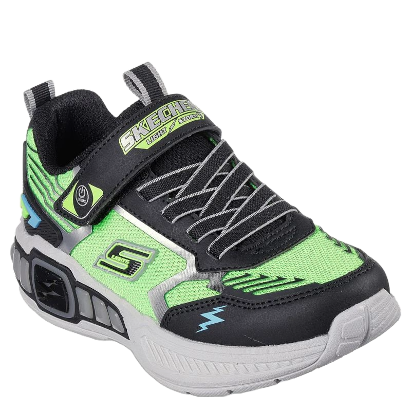 skechers sneakers til børn, med blinke effekt. Skoen er med velcro lukning, samt elastik snørre.