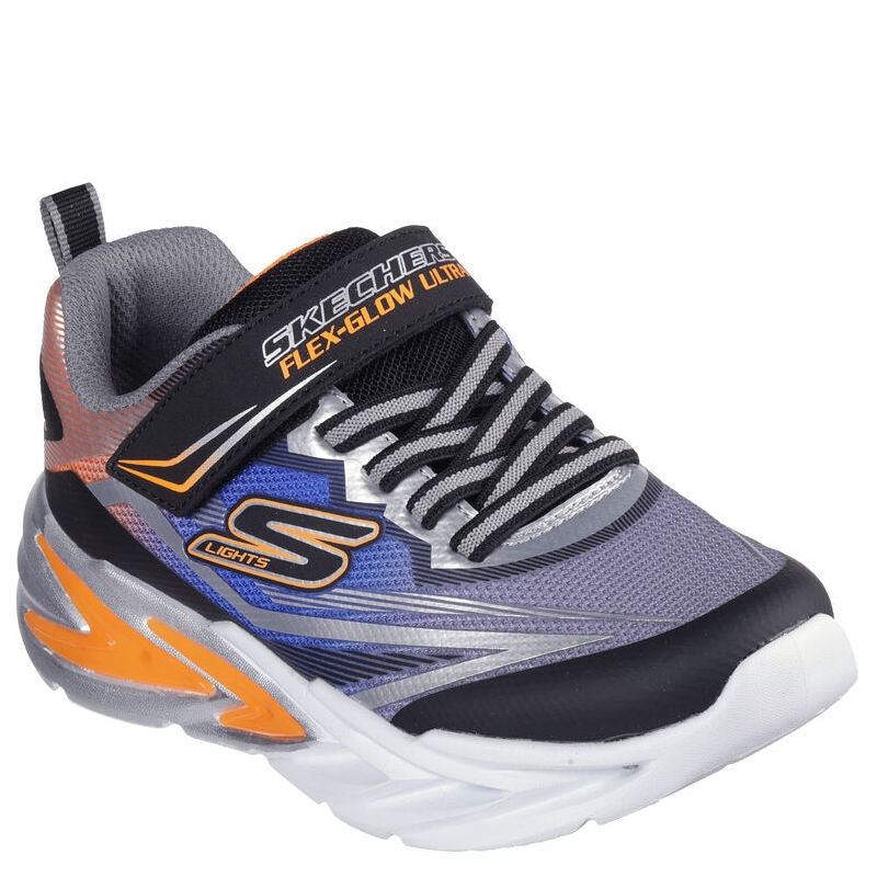 skecher sneakers til børn med blinke effekt.
Skoen er med velcro lukning, samt elastik snørre.
en fleksibel og god sko til de aktive stunder.