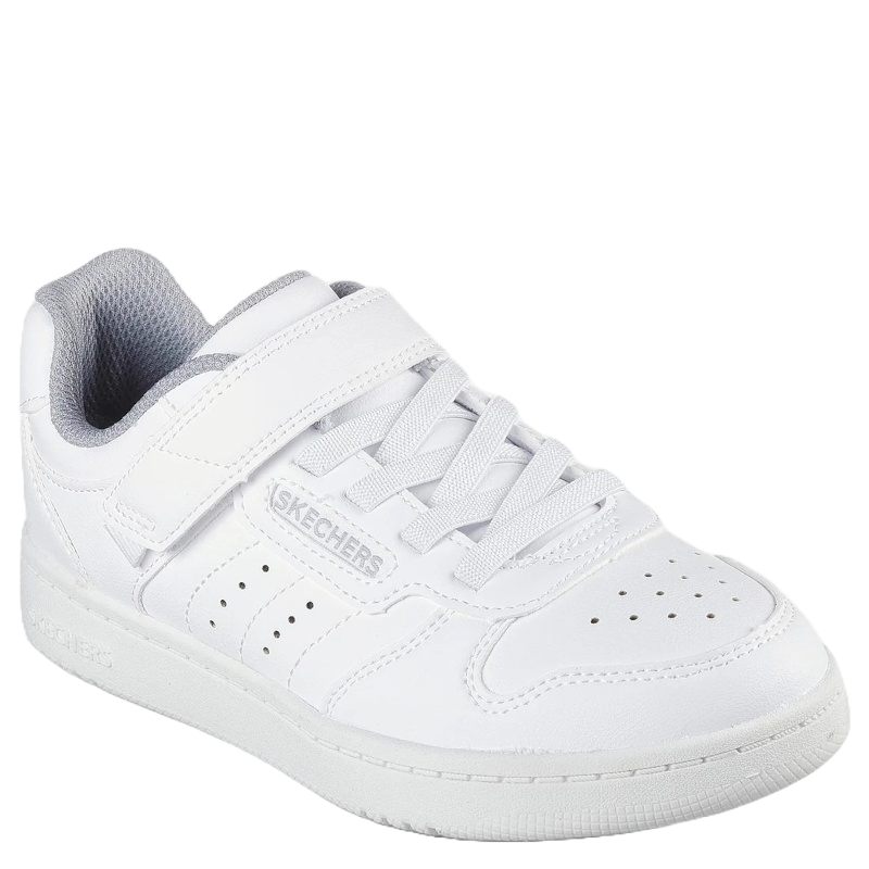 skechers sneakers i en trendy hvid.
Skoen er med velcro lukning, samt elastik snørre.
en smart og komfortabel sko.