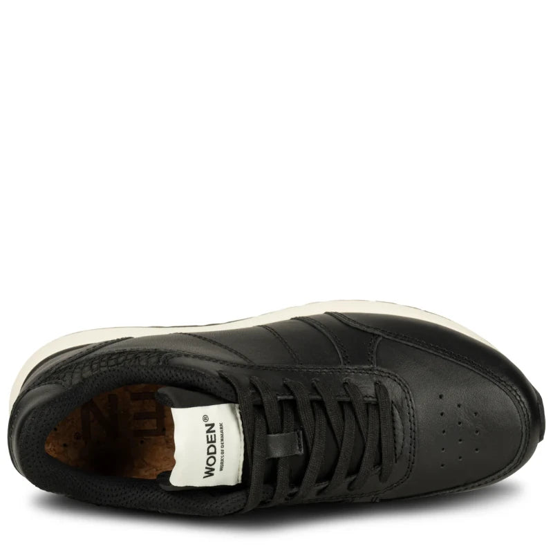 SORT RONJA LEATHER SNEAKER - Peti Sko - WODEN