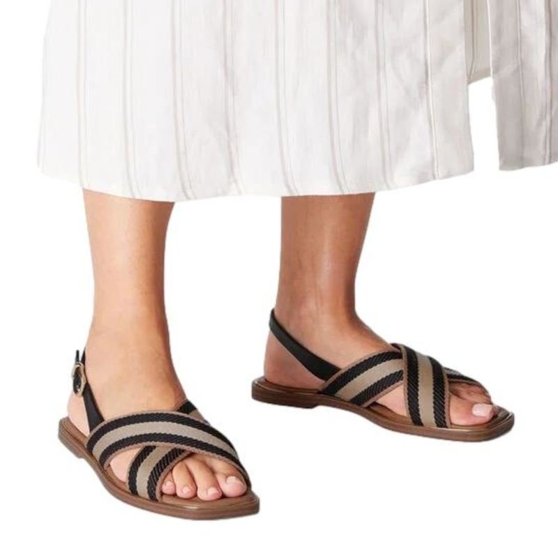 SORT/BEIGE SANDAL - Peti Sko - TAMARIS