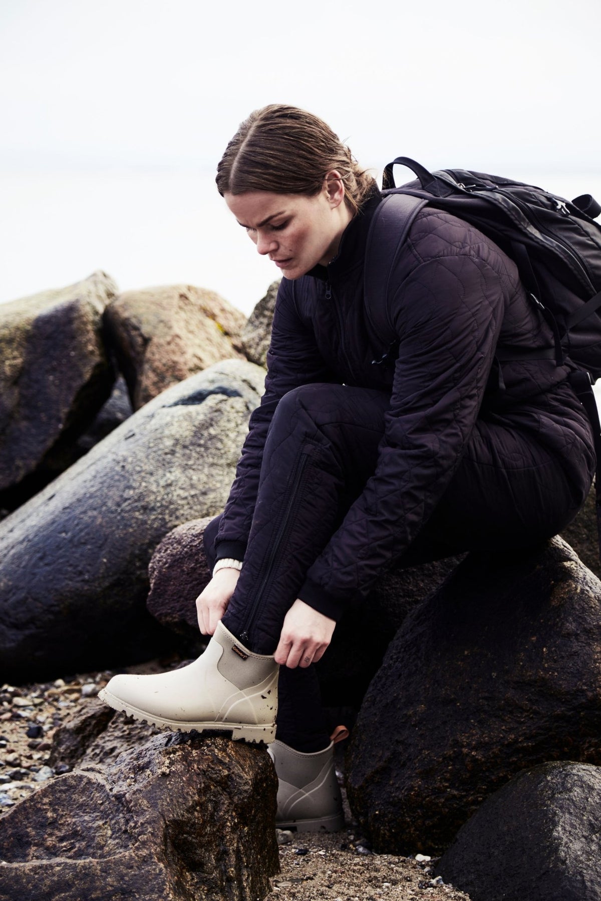 BEIGE GUMMISTØVLE - Peti Sko - GATEWAY