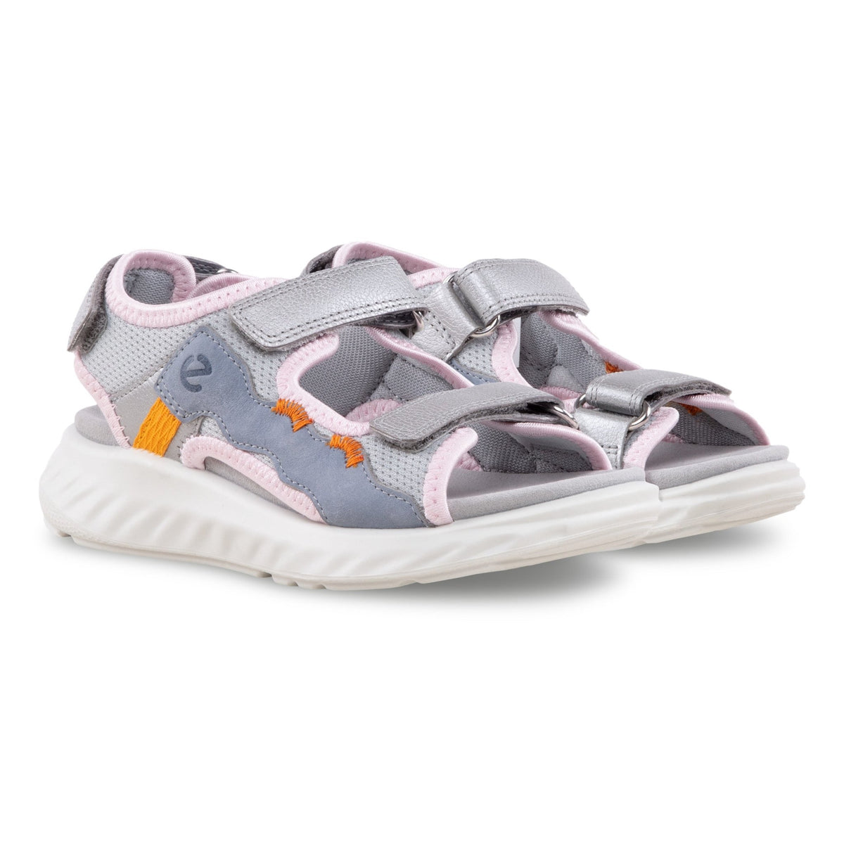 GRÅ/LYSERØD SANDAL - Peti Sko - ECCO