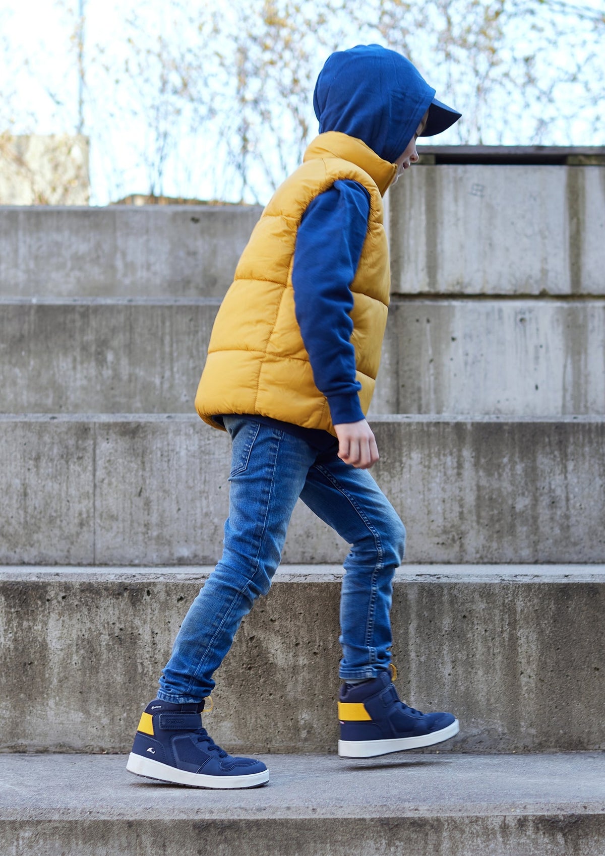 NAVY/GUL BASKET - Peti Sko - Viking