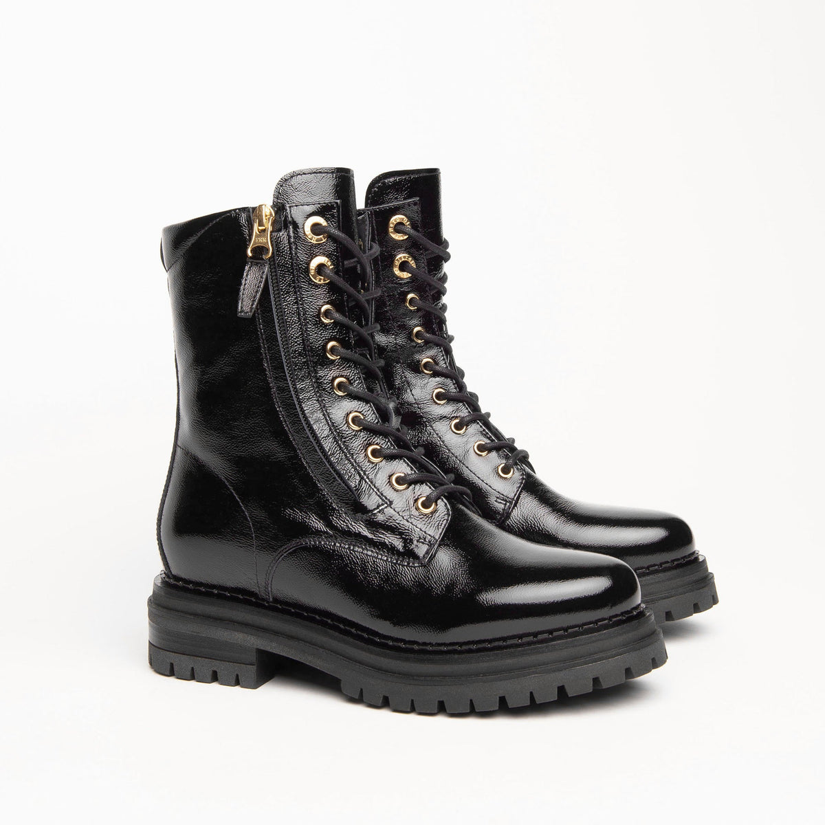 SORT LAK STØVLE - Peti Sko - NEROGIARDINI