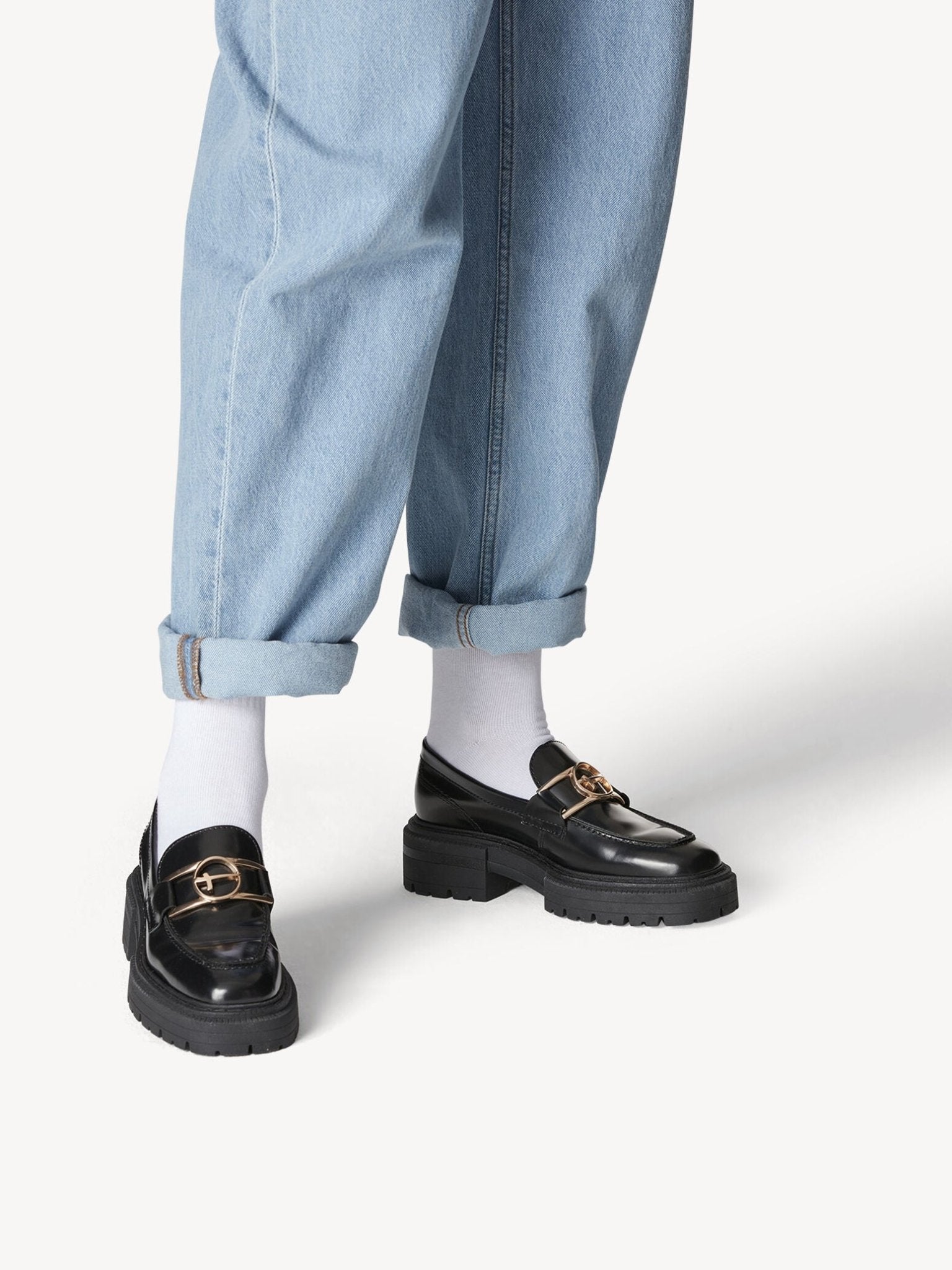 SORT SHINY LOAFERS - Peti Sko - TAMARIS