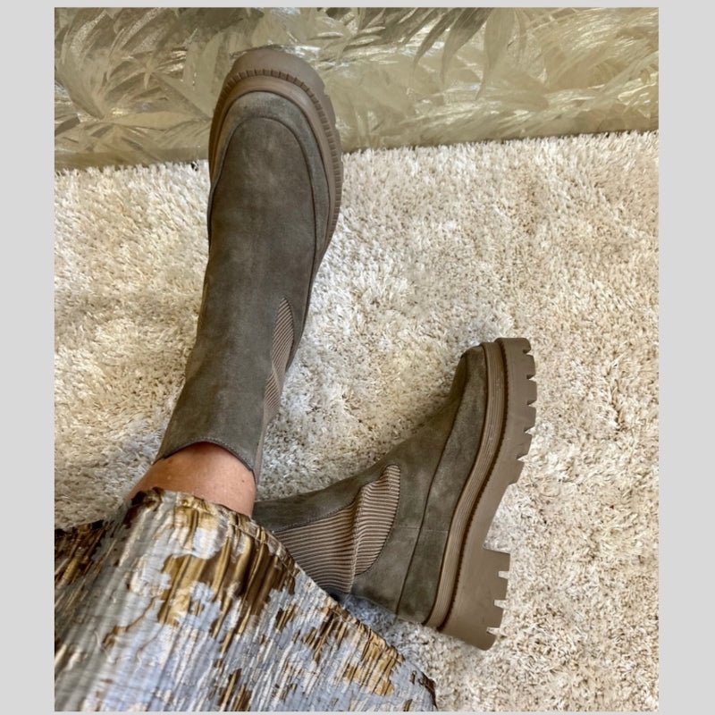 TAUPE MY GIRL AND ME SUEDE STØVLE - Peti Sko - COPENHAGEN SHOES