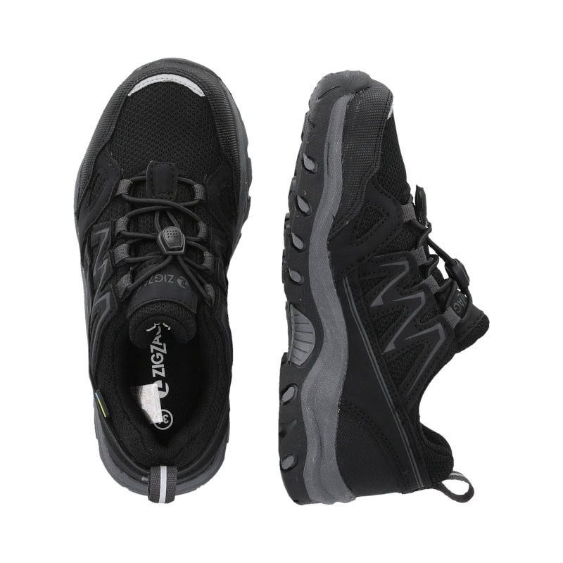 ZIGZAG SORT/GRÅ DOCHEET SNEAKER - Peti Sko - ZIG-ZAG