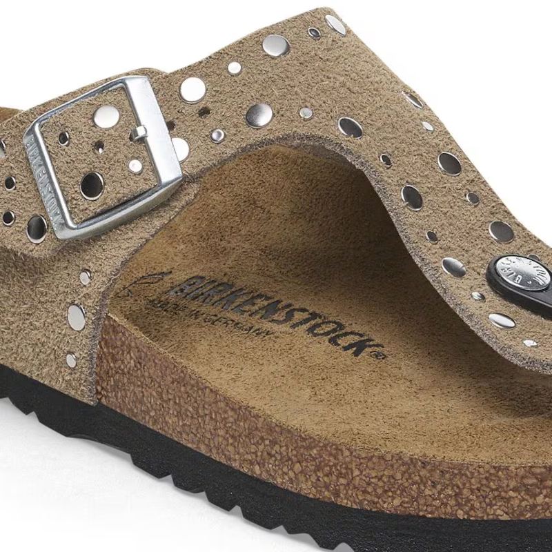 TAUPE SUEDE LEATHER GIZEH RIVET