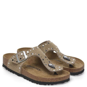 TAUPE SUEDE LEATHER GIZEH RIVET