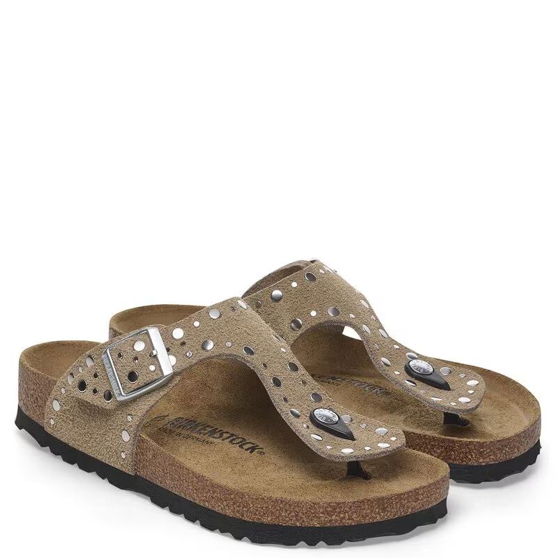 TAUPE SUEDE LEATHER GIZEH RIVET