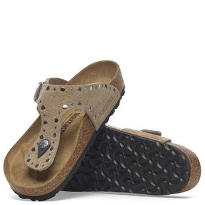 TAUPE SUEDE LEATHER GIZEH RIVET