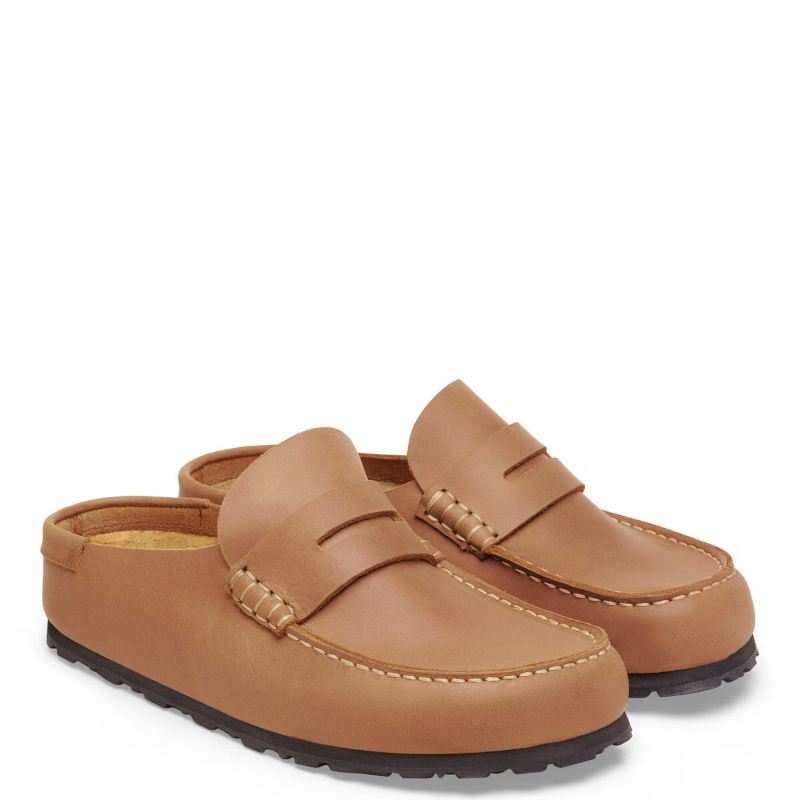 Birkenstock Naples Wrapped Oiled Leather Smutter Dame Brun