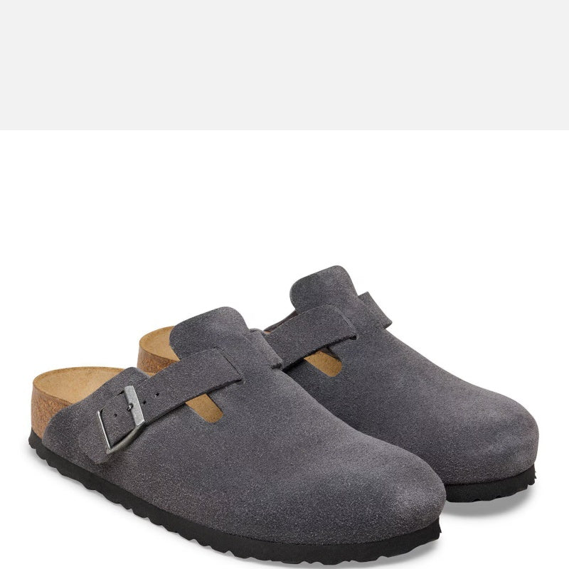 Birkestock Boston Suede Charcoal Smutter Herre Dame Grå (Smal)