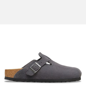 Birkestock Boston Suede Charcoal Smutter Herre Dame Grå (Smal)
