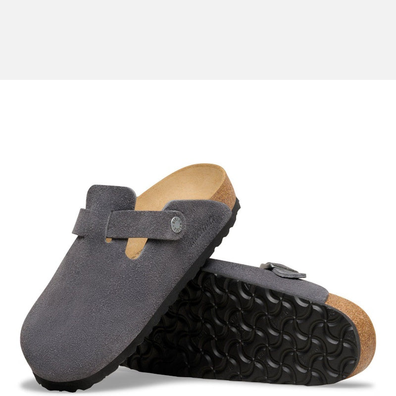 Birkestock Boston Suede Charcoal Smutter Herre Dame Grå (Smal)
