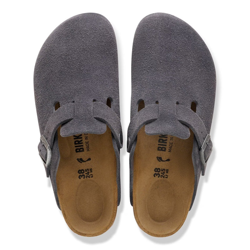 Birkestock Boston Suede Charcoal Smutter Herre Dame Grå (Smal)