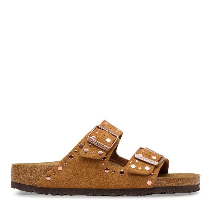 Birkenstock arizona Rivet Suede Leather Mink Sandal Smutter Dame Brun